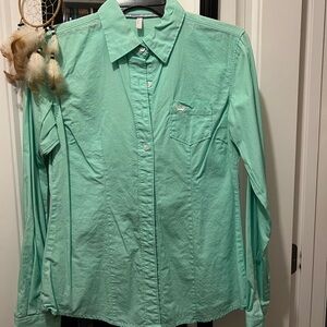 Mint green Cinch button up